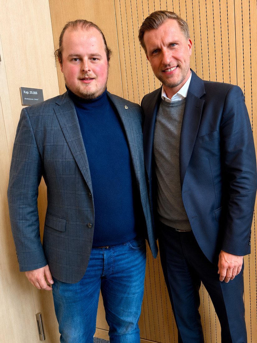 Tim Häußermann mit Markus Krösche