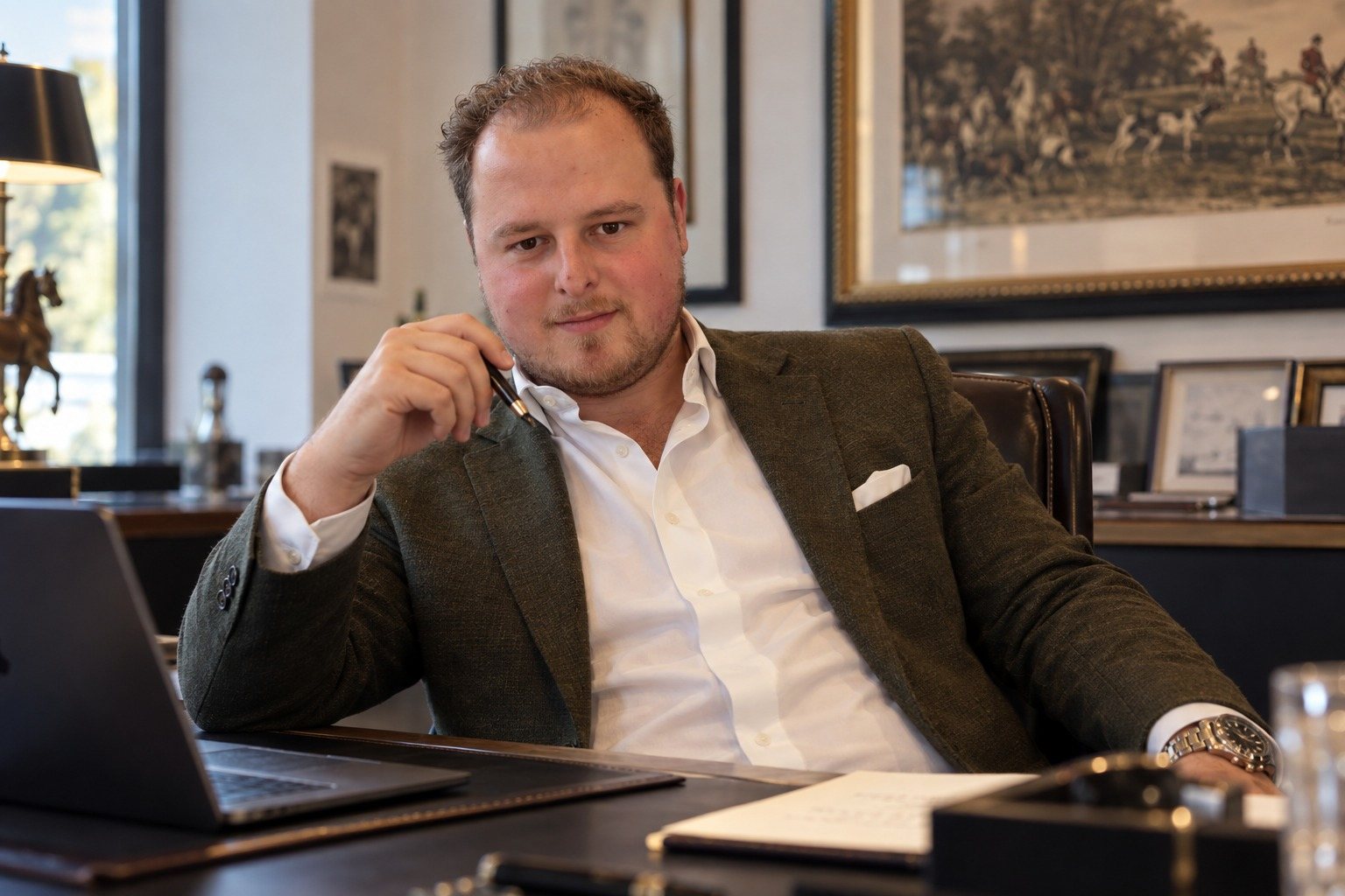Tim Häußermann am Schreibtisch